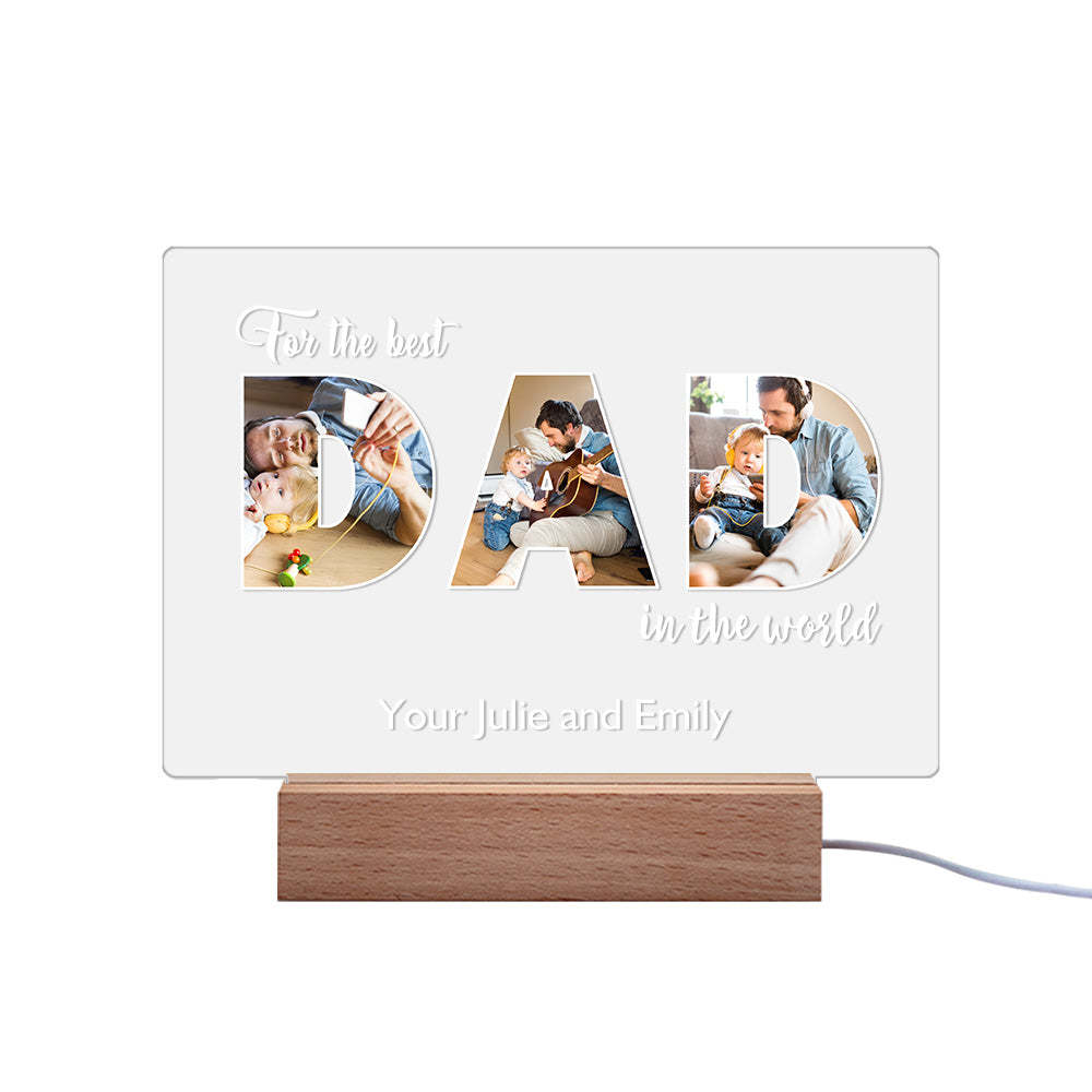 Custom Father's Day Night Light Personalized Photo Acrylic Lamp Gifts for Dad - MadeMineAU