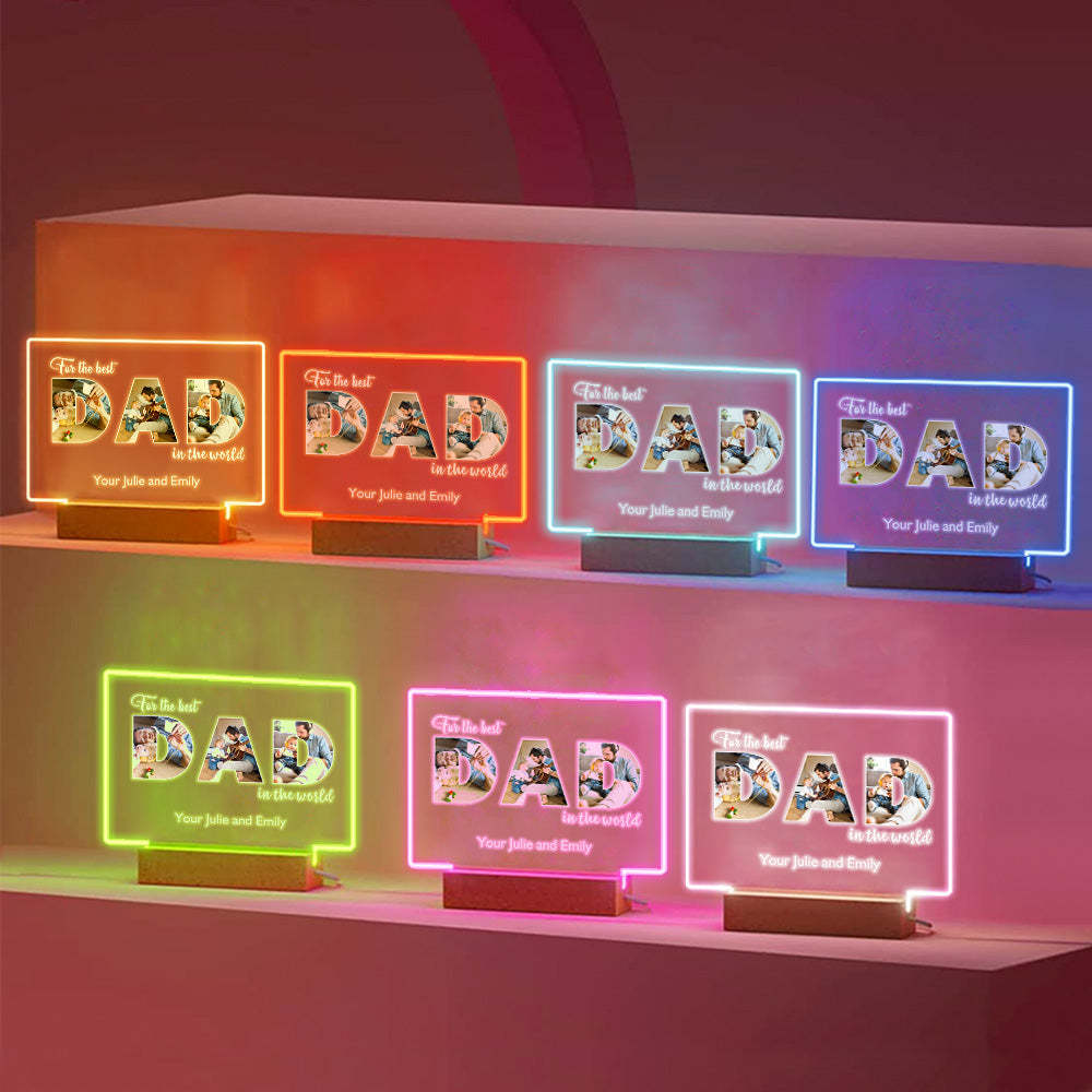 Custom Father's Day Night Light Personalized Photo Acrylic Lamp Gifts for Dad - MadeMineAU