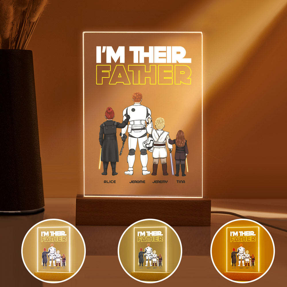 Custom I Am Their Father Night Light Personalized Acrylic Plaque Home Decoration Lamp Father's Day Gift - MadeMineAU