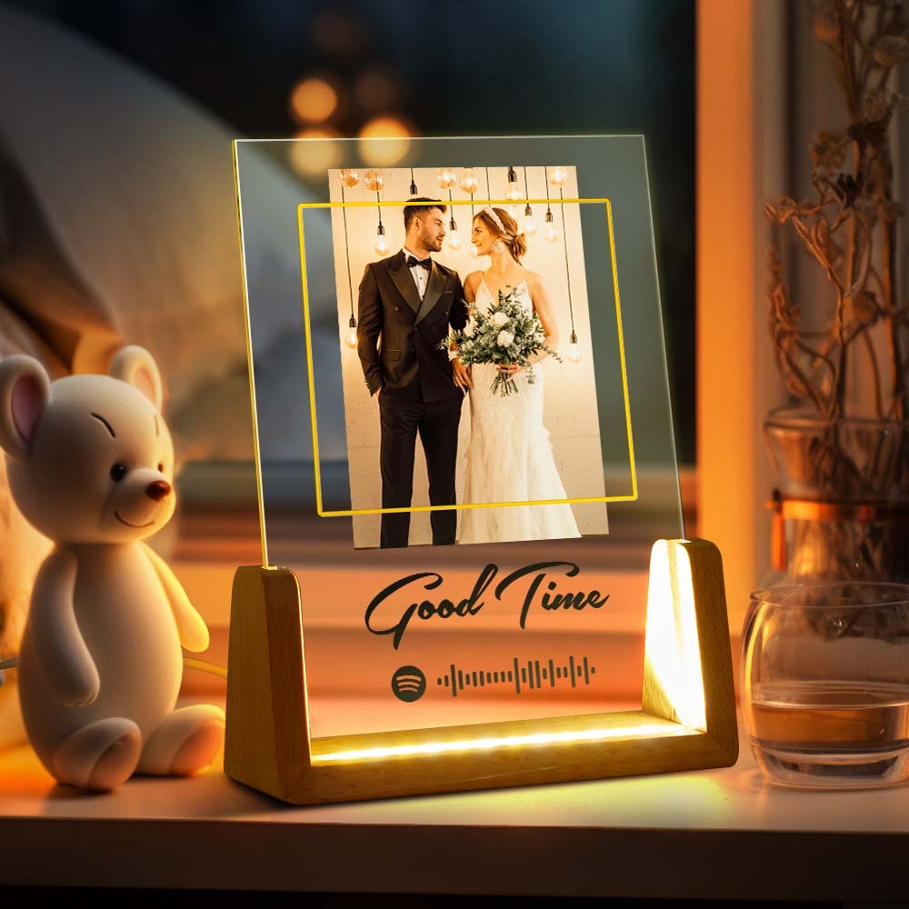 Good Time Personalized Photo Song Plaque Custom Night Light Spotify Plaque Lamp with Spotify Code Anniversary Gift - MyPhotoLighter