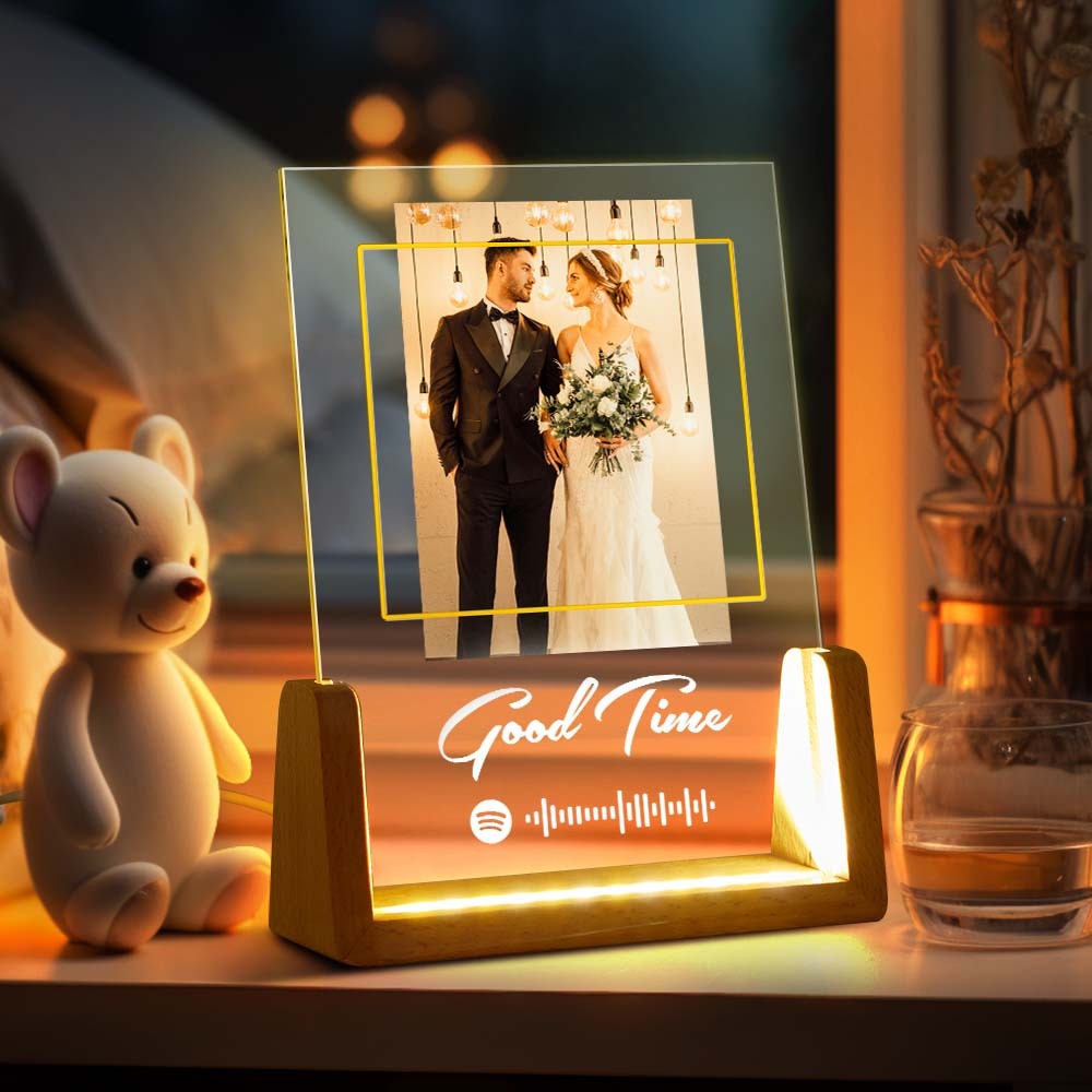 Good Time Personalized Photo Song Plaque Custom Night Light Spotify Plaque Lamp with Spotify Code Anniversary Gift - MyPhotoLighter