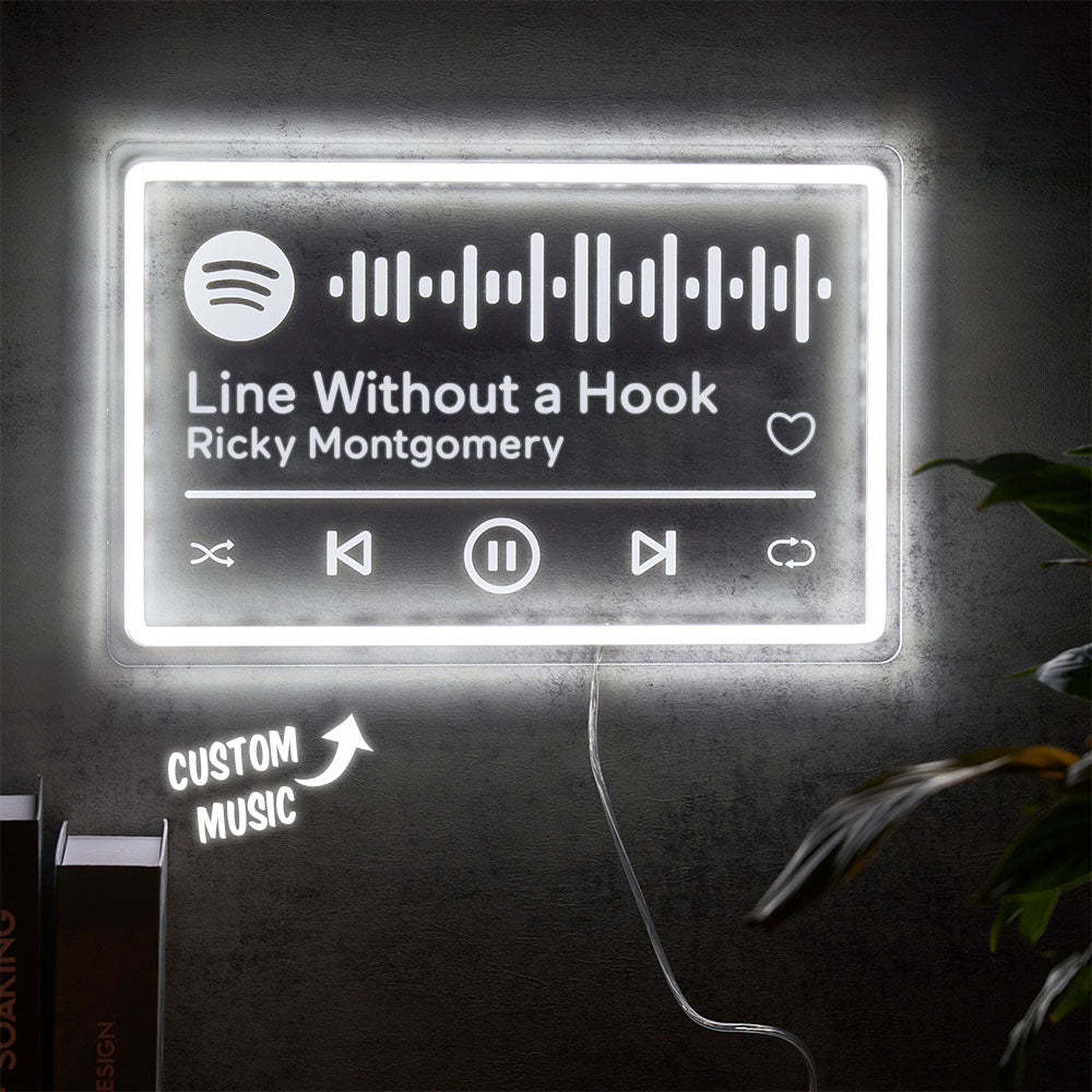 Scannable Spotify Code Adjustable White Light Lamp Personalized Music Night Light Room Decor - MyPhotoLighter