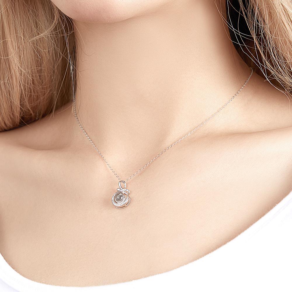 Custom Projection Necklace Unique Design Couple Gifts - MademineAU