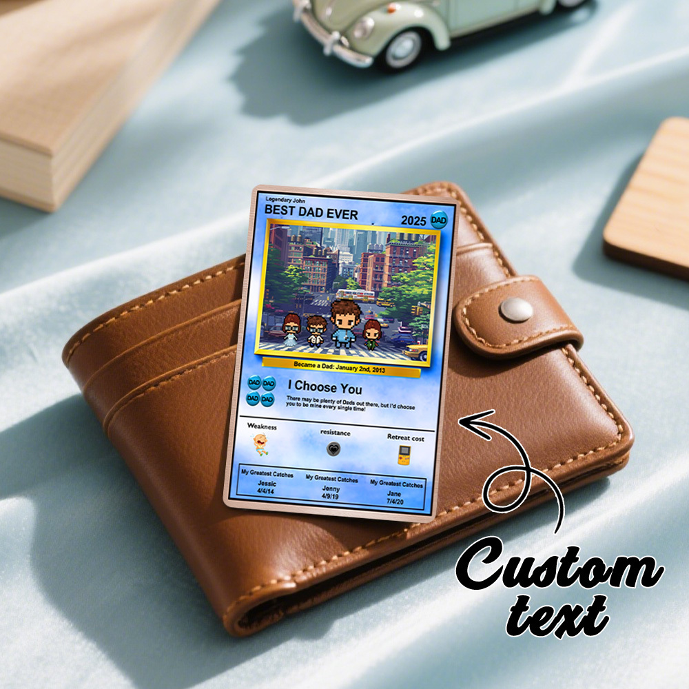 Father's Day Poke Card, Custom Poke Card Fathers Day Gift For A Poke Lover!  Printed On Our Signature Metal Cards To Create A Memorable Keepsake - MyPhotoSocks