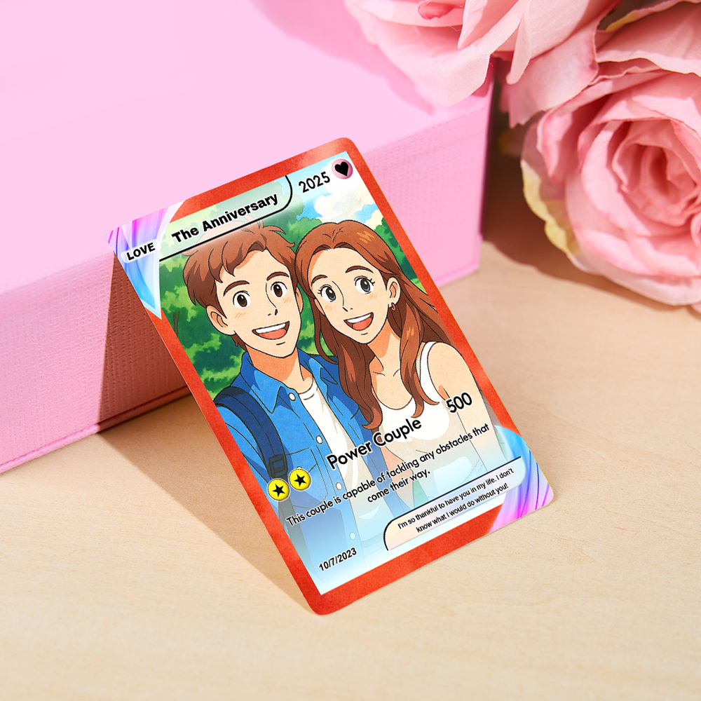 Custom Card Personalised Trading Card Gift For Him/Her or Couples. Unique Magnet Replica Cards. Birthdays, Anniversary Day