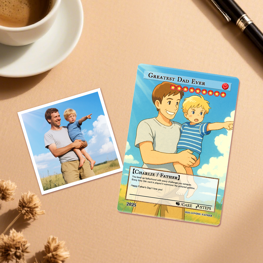 Custom Poke Card for Dad, Father’s Day Gift, Personalized Poke Card, Unique Present for Father - MademineAU