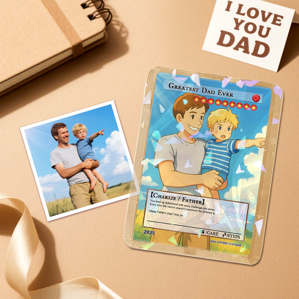Custom Poke Card for Dad, Father’s Day Gift, Personalized Poke Card, Unique Present for Father - MademineAU