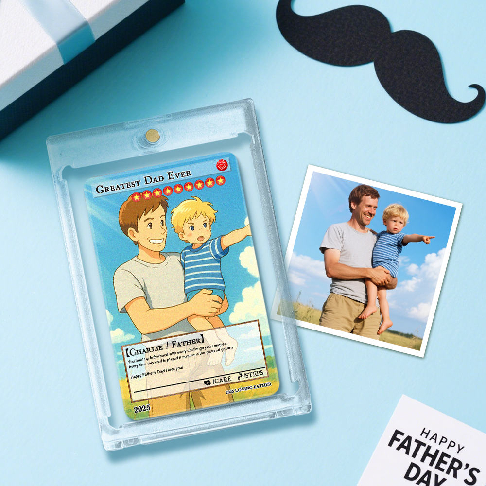 Custom Poke Card for Dad, Father’s Day Gift, Personalized Poke Card, Unique Present for Father - MademineAU