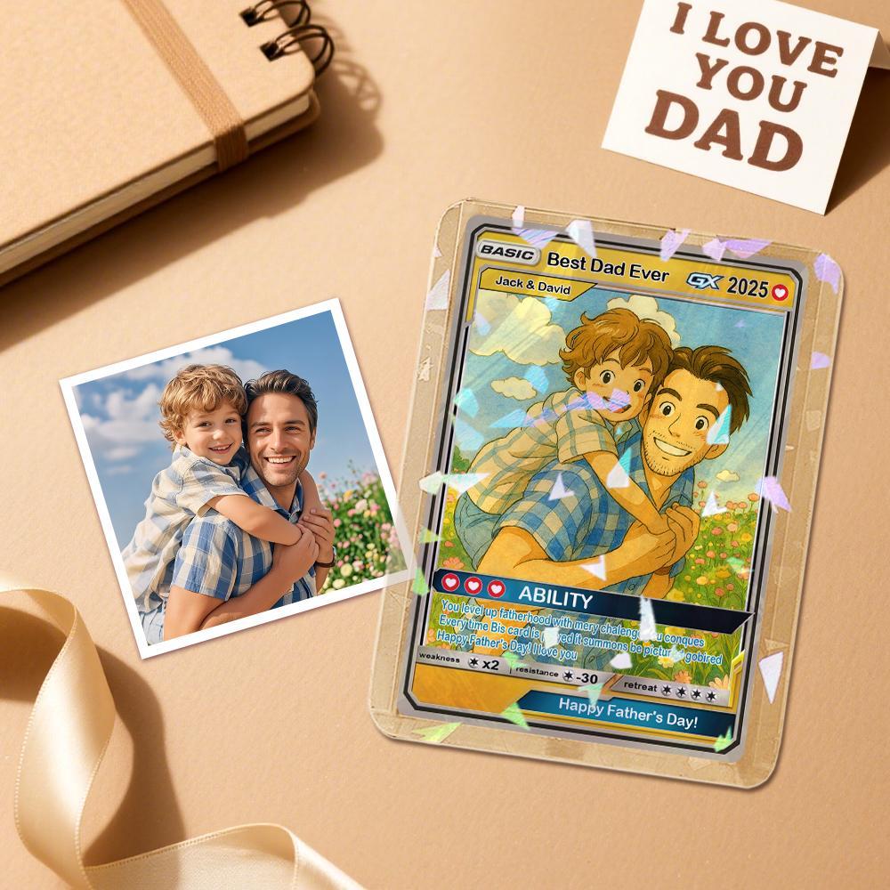 Personalized Father’s Day Poke Card, Custom Gift for Dad, Unique Poke Card Present - MademineAU