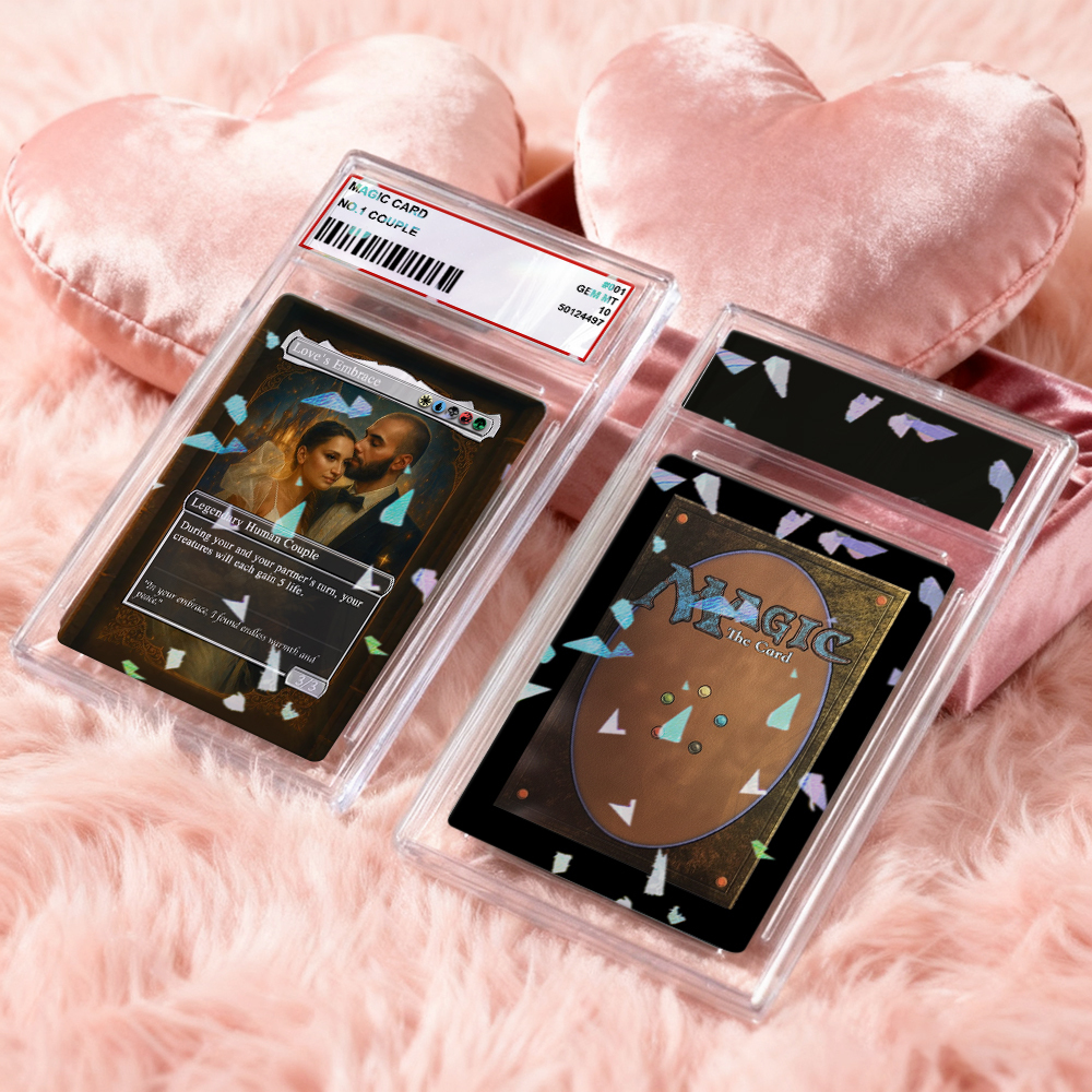 Custom Anime Couple Magic Card, Personalized Photo Magic Anime Card Valentine's Day Gift, Gift for Couples - MademineAU