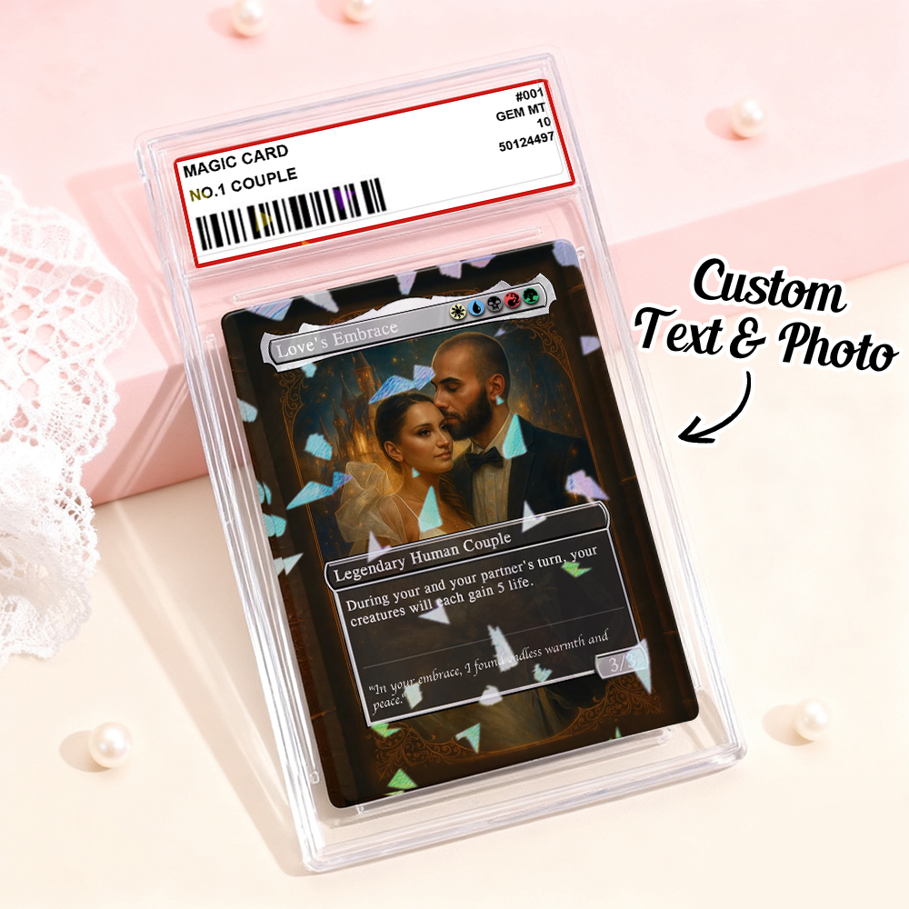 Custom Anime Couple Magic Card, Personalized Photo Magic Anime Card Valentine's Day Gift, Gift for Couples - MademineAU