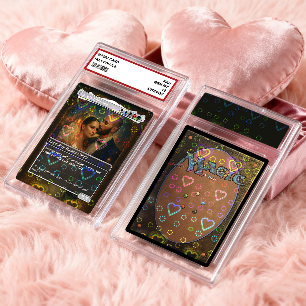 Custom Anime Couple Magic Card, Personalized Photo Magic Anime Card Valentine's Day Gift, Gift for Couples - MademineAU