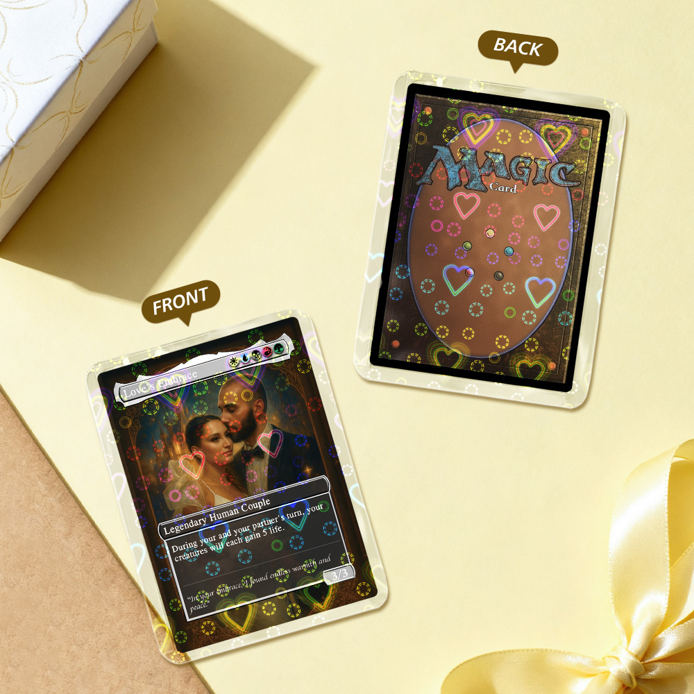 Custom Anime Couple Magic Card, Personalized Photo Magic Anime Card Valentine's Day Gift, Gift for Couples - MademineAU