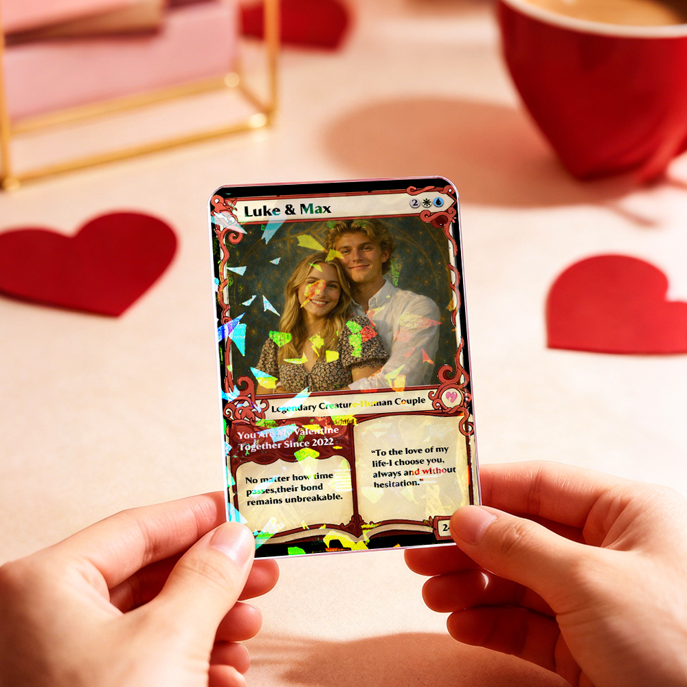 Custom MTG Anime Card Personalized Magic Card Fantasy Game Anime Card Valentine's Day Gift for Couple - MademineAU