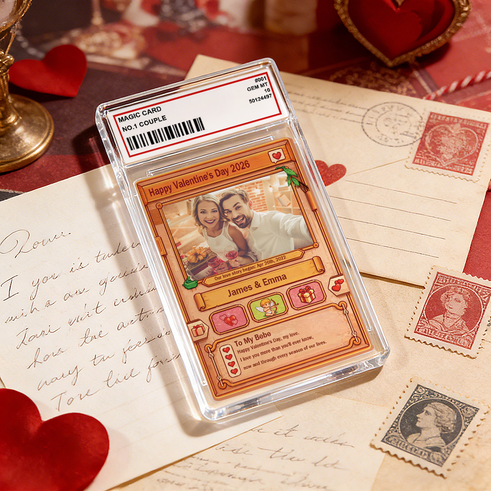 Personalized Valentine’s Day Power Couple Card, Custom Anniversary Card Couple Photo Anime Style, Best Valentine's Day Gift for Lover - MademineAU