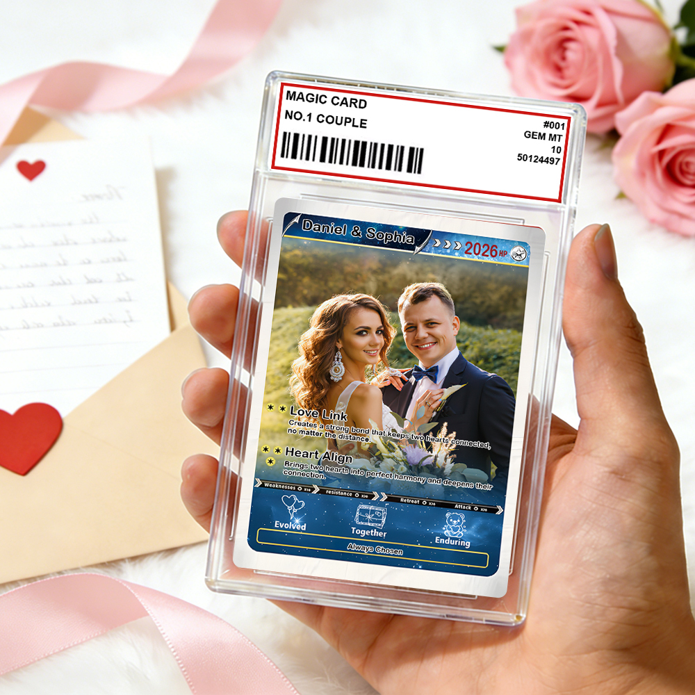 Personalized Valentine’s Day Power Couple Card, Custom Anniversary Card Couple Photo Anime Style, Best Valentine's Day Gift for Lover - MademineAU
