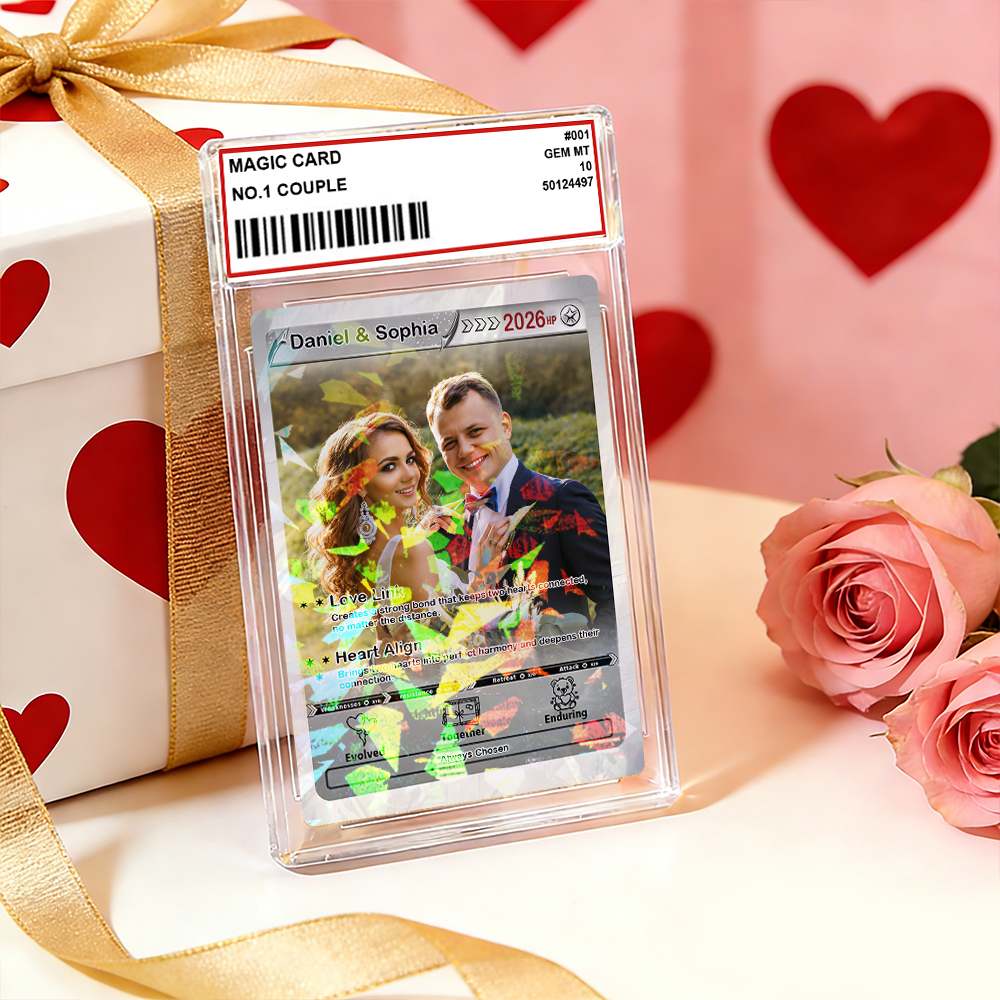 Personalized Valentine’s Day Power Couple Card, Custom Anniversary Card Couple Photo Anime Style, Best Valentine's Day Gift for Lover - MademineAU