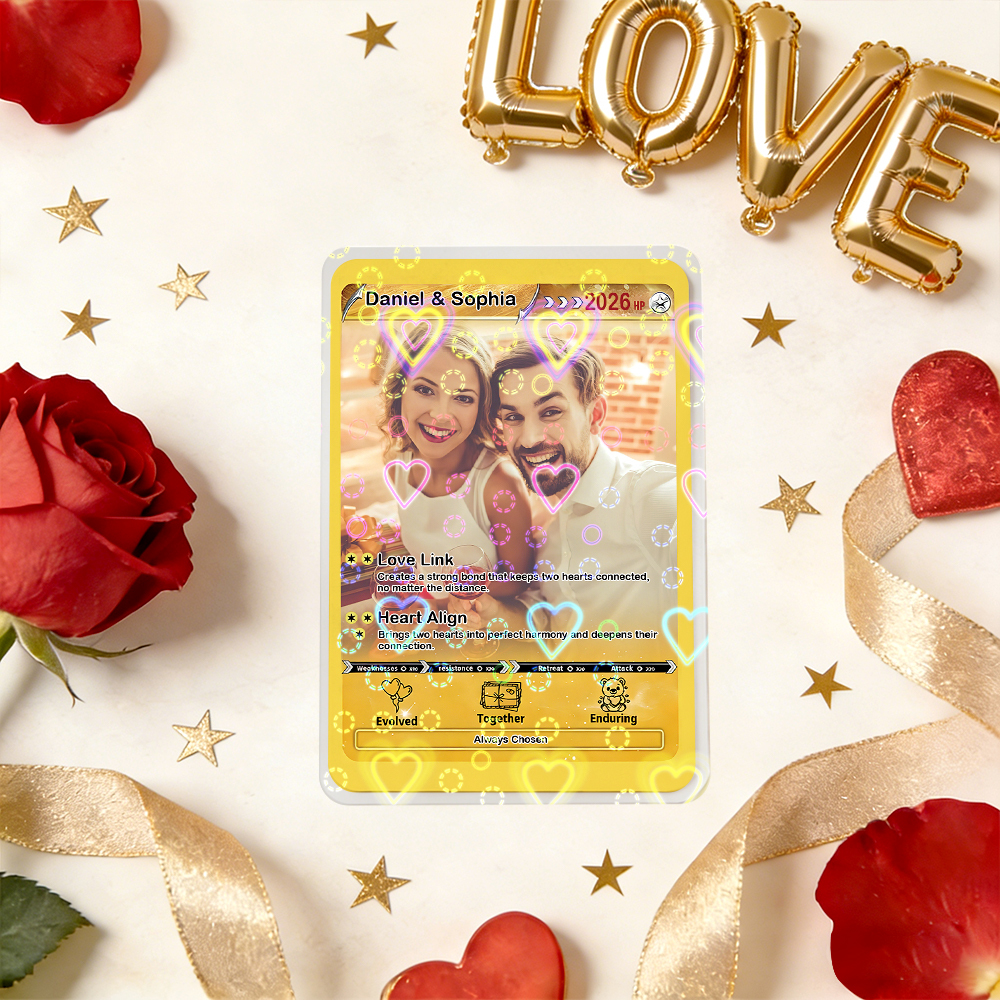 Personalized Valentine’s Day Power Couple Card, Custom Anniversary Card Couple Photo Anime Style, Best Valentine's Day Gift for Lover - MademineAU