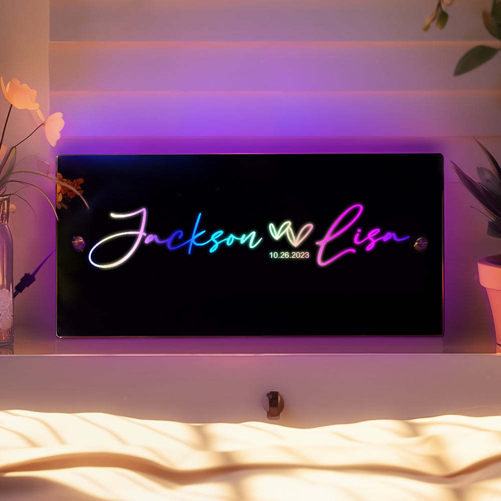Personalized Couple Name Mirror Light Marquee Christmas Gift - MadeMineAU