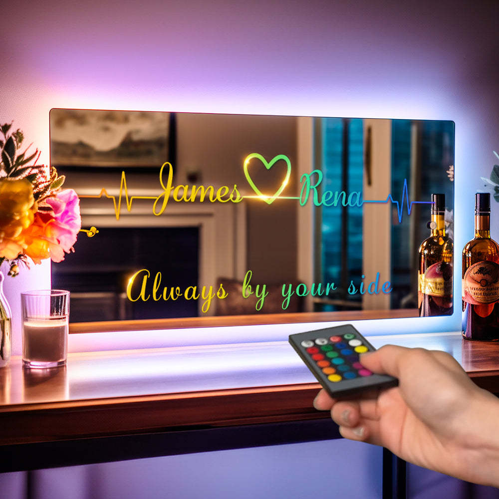 Custom Name Mirror Light Custom Night Light Family Love Home Gift - MadeMineAU