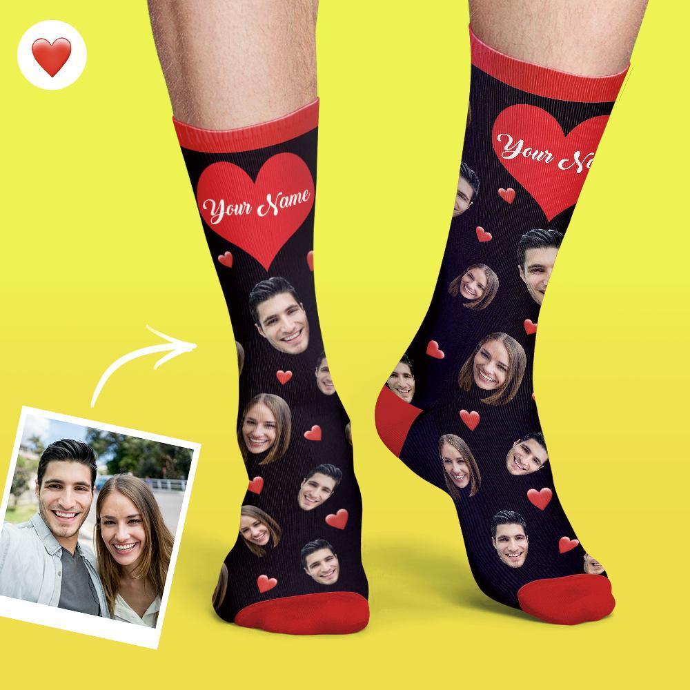 Custom Face Socks Colorful Candy Series Soft And Comfortable Heart Socks - MadeMineAU