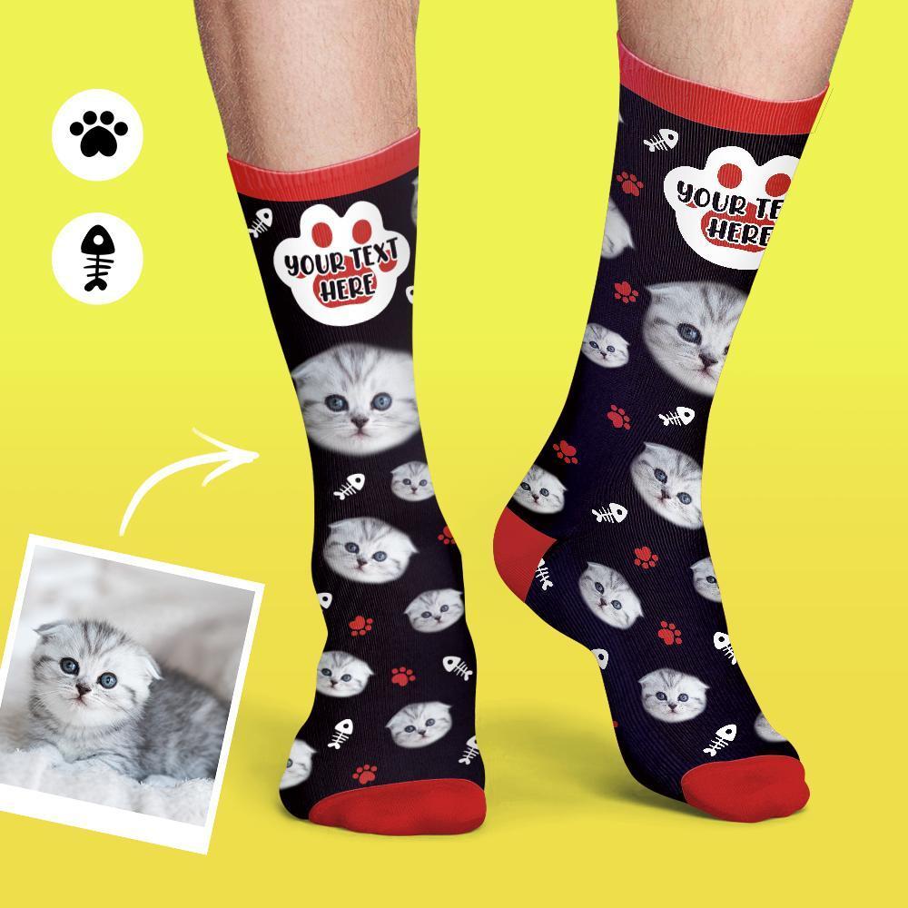 Custom Face Socks Colorful Candy Series Soft And Comfortable Cat Socks - MadeMineAU