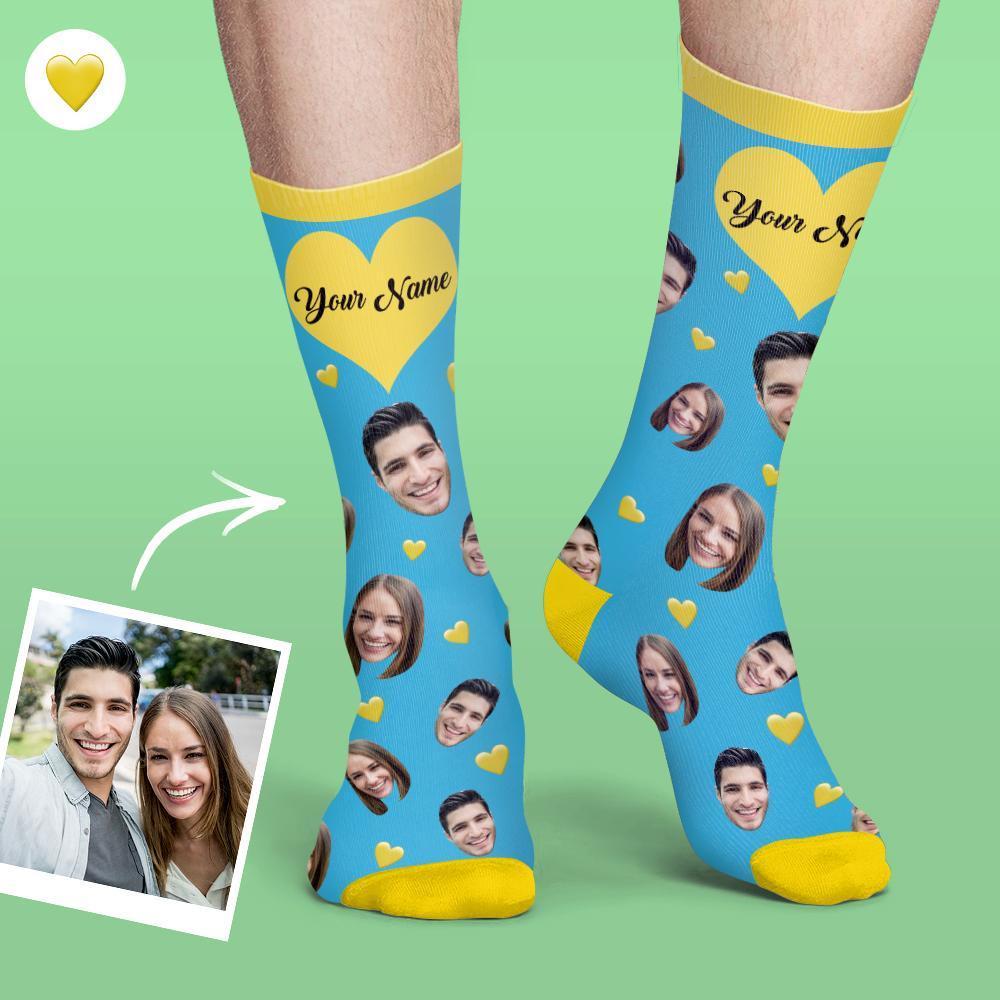 Custom Face Socks Colorful Candy Series Soft And Comfortable Heart Socks - MadeMineAU