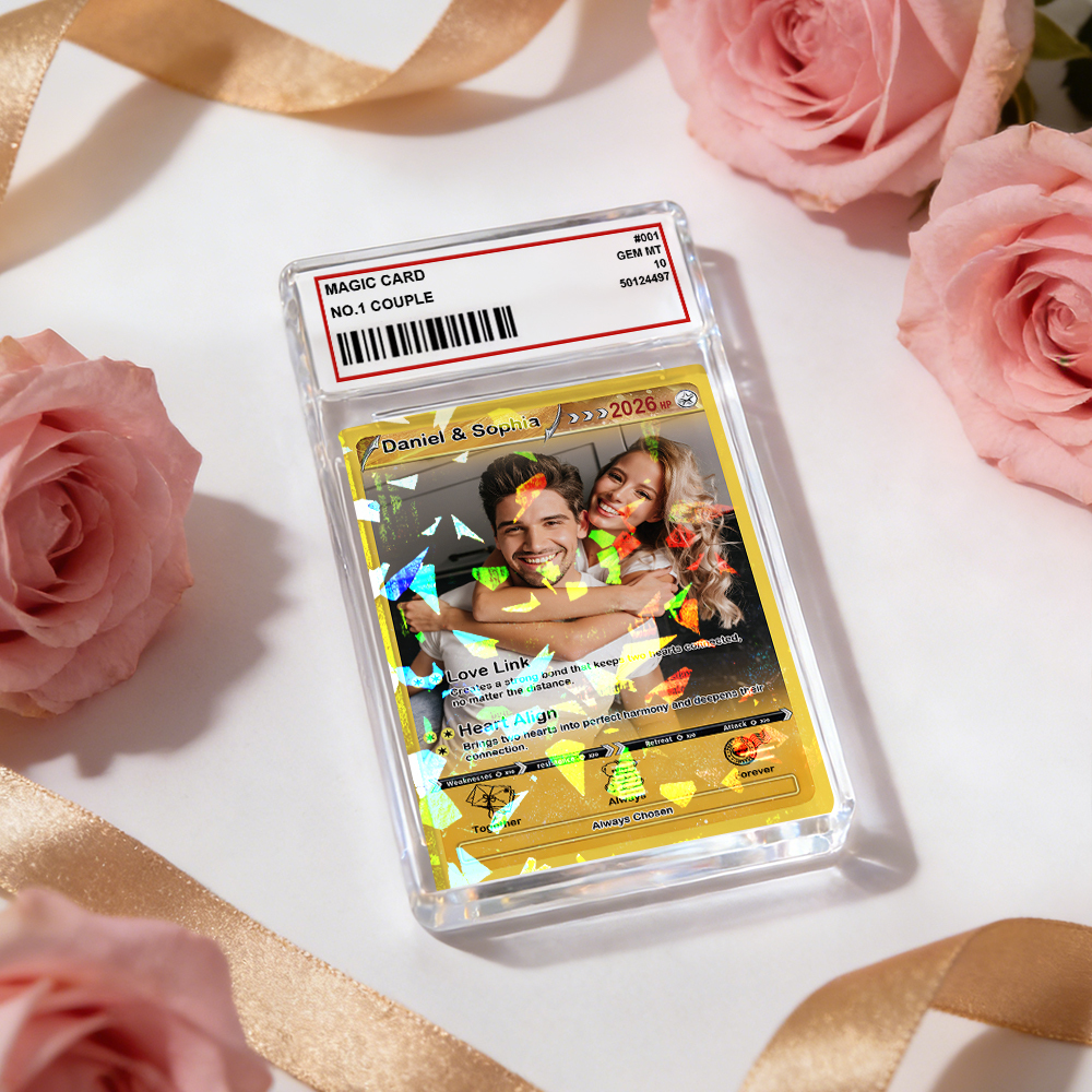 Personalized Valentine’s Day Power Couple Card, Custom Anniversary Card Couple Photo Anime Style, Best Valentine's Day Gift for Lover - MademineAU