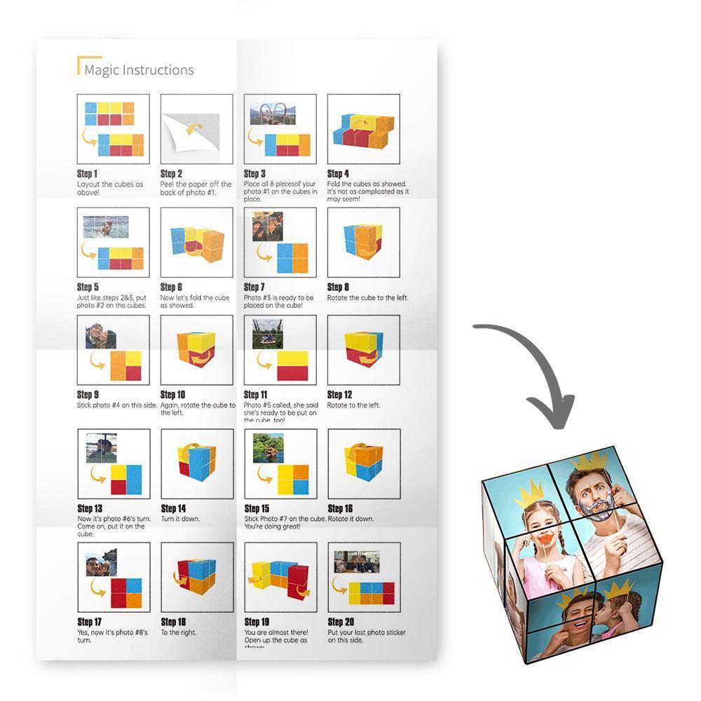 Custom Magic Folding Photo Rubic's Cube For Dad - MadeMineAU