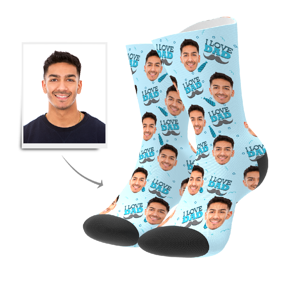 Custom I Love Dad Socks - 100% Made In AU - MadeMineAU