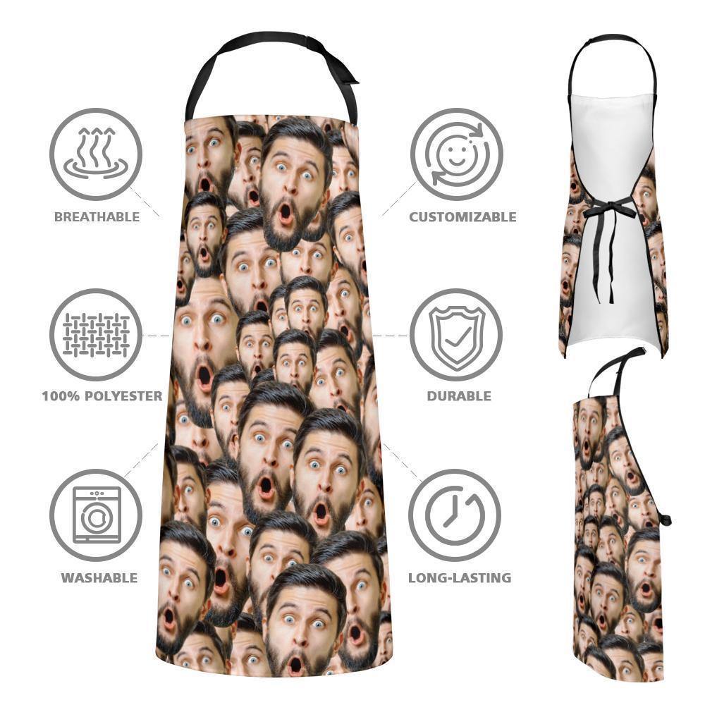 Custom Face Mash Photo Apron Kitchen Cooking - MadeMineAU