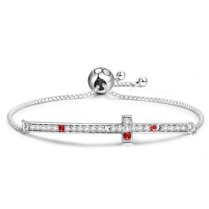 Cross Bracelet Sterling Silver With Swarovski Crystal For Women - MadeMineAU