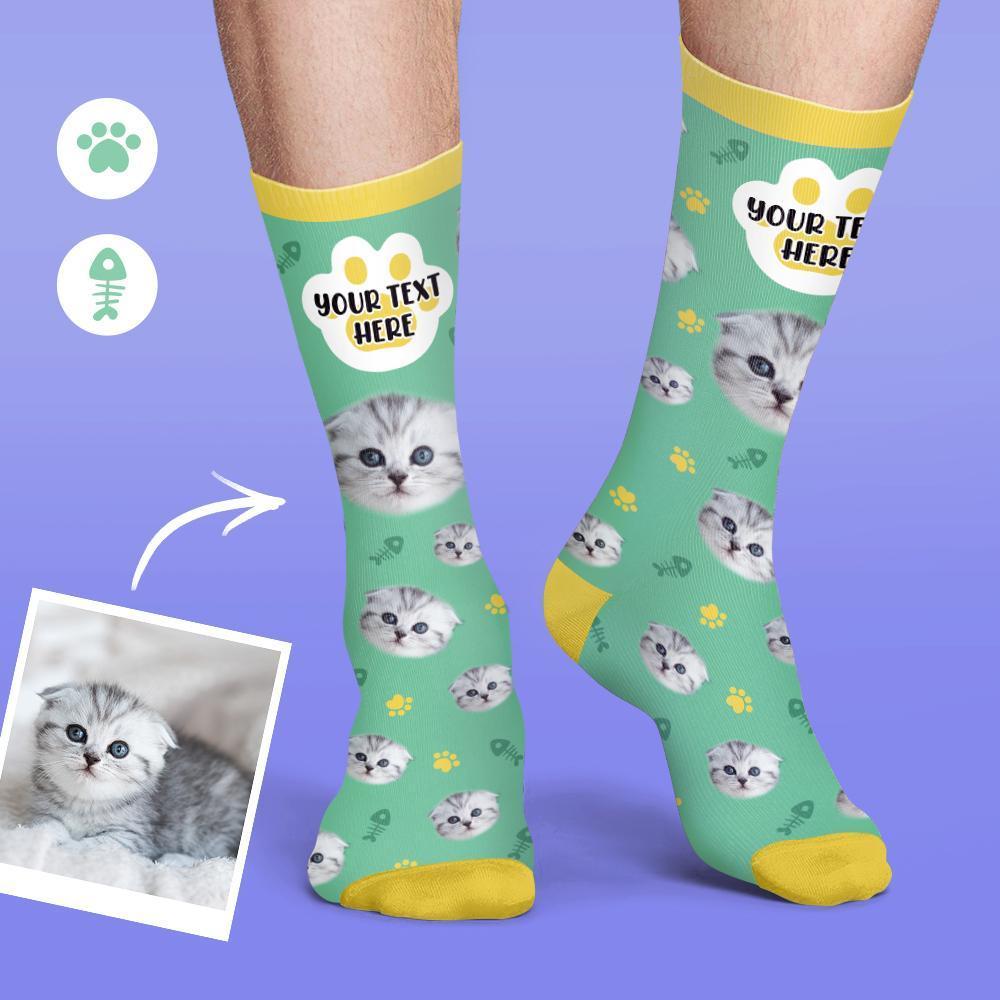 Custom Face Socks Colorful Candy Series Soft And Comfortable Cat Socks - MadeMineAU