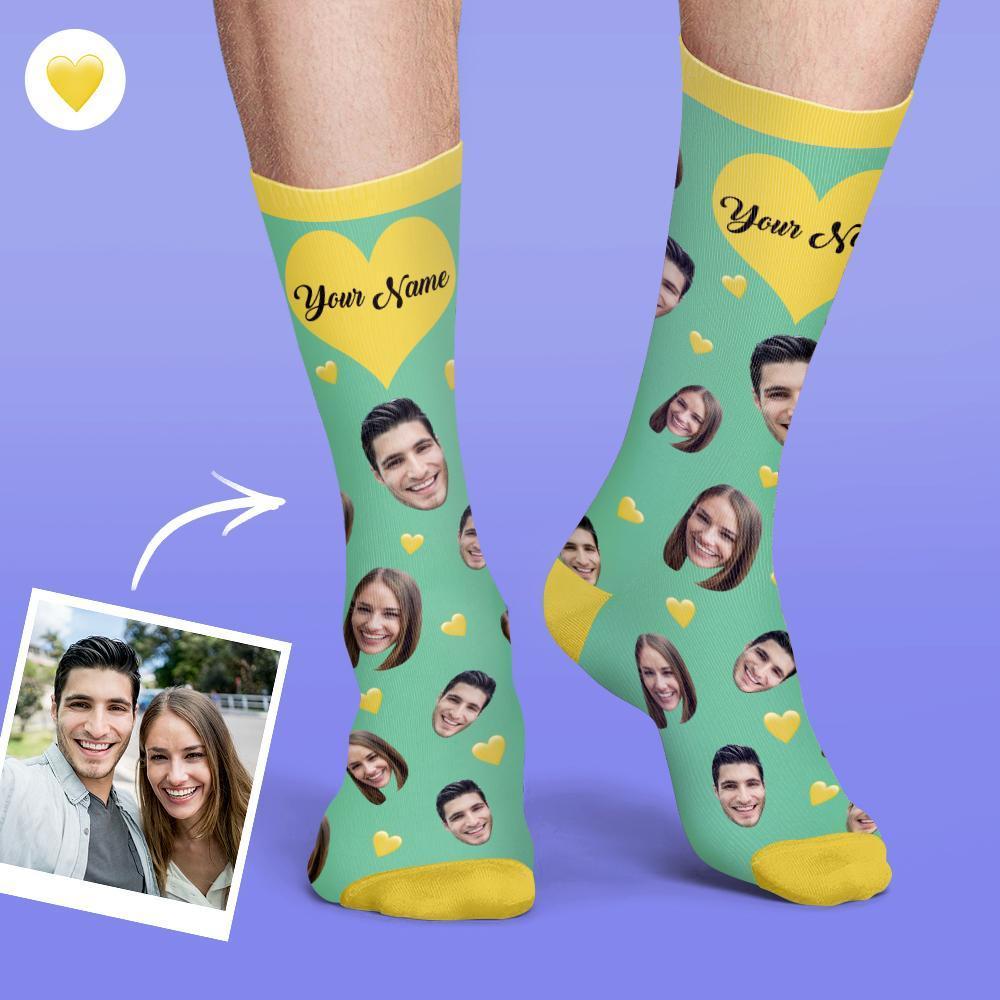 Custom Face Socks Colorful Candy Series Soft And Comfortable Heart Socks - MadeMineAU
