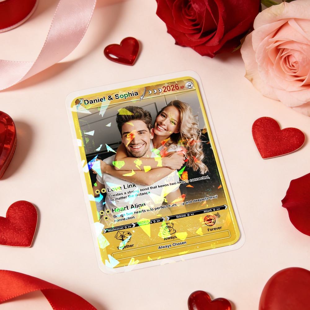 Personalized Valentine’s Day Power Couple Card, Custom Anniversary Card Couple Photo Anime Style, Best Valentine's Day Gift for Lover - MademineAU