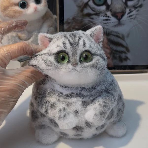 Custom Chubby Large Silicone Cat Cute Personalized Fat Cat Statue for Decorative Gifts for Friends