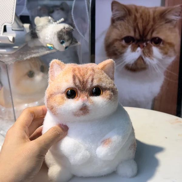 Custom Chubby Large Silicone Cat Cute Personalized Fat Cat Statue for Decorative Gifts for Friends