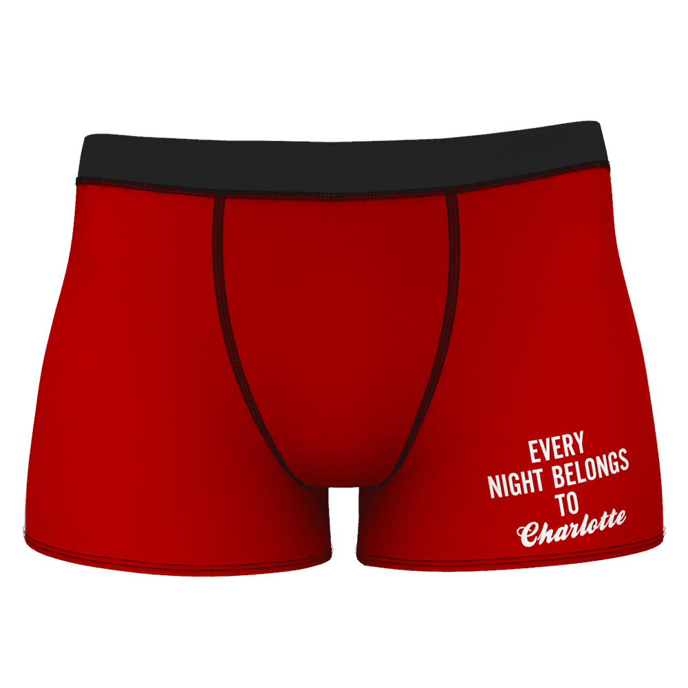 Every Night Belongs to Girlfriend Name Men's Shorts Boxer - MadeMineAU