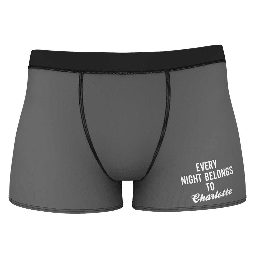 Every Night Belongs to Girlfriend Name Men's Shorts Boxer - MadeMineAU