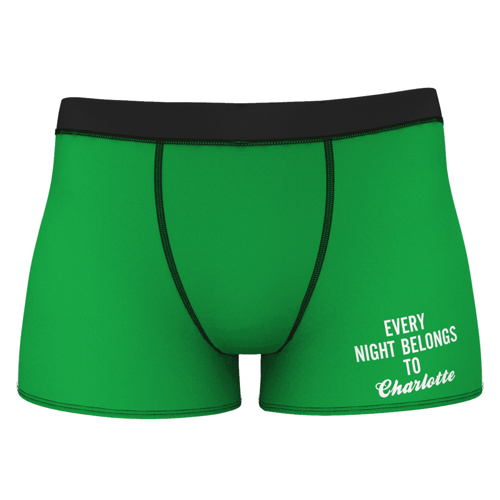 Every Night Belongs to Girlfriend Name Men's Shorts Boxer - MadeMineAU