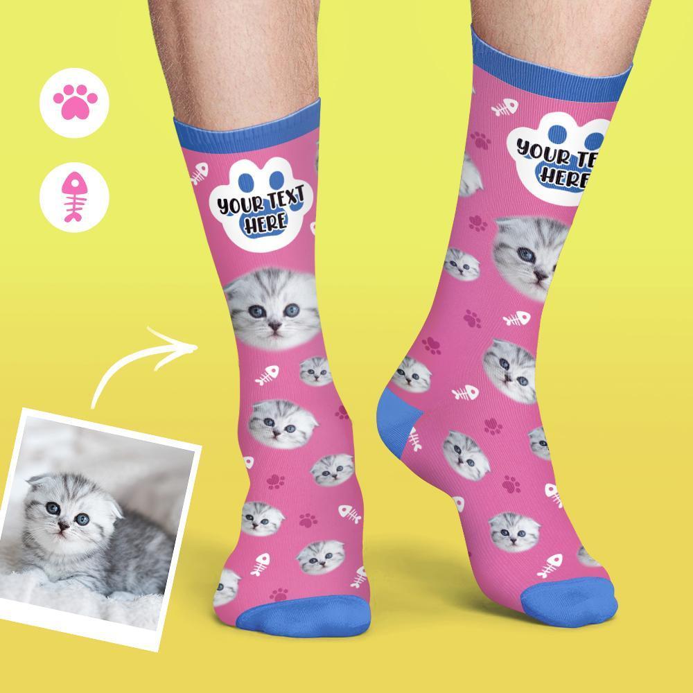 Custom Face Socks Colorful Candy Series Soft And Comfortable Cat Socks - MadeMineAU