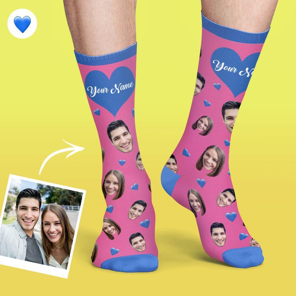 Custom Face Socks Colorful Candy Series Soft And Comfortable Heart Socks - MadeMineAU