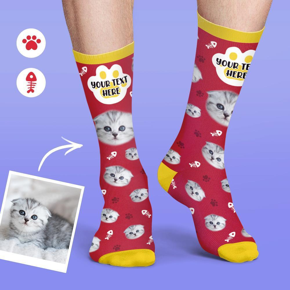 Custom Face Socks Colorful Candy Series Soft And Comfortable Cat Socks - MadeMineAU