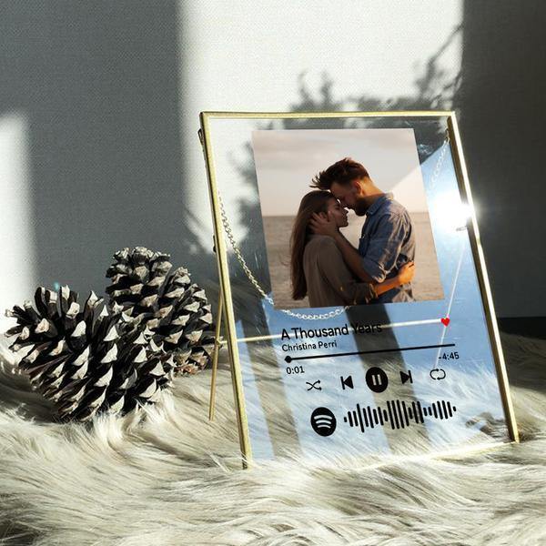 Mother`s Day Gifts Personalized Spotify Code Music Plaque Art With Golden Frame - MadeMineAU