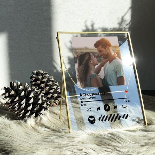 Mother`s Day Gifts Personalized Spotify Code Music Plaque Art With Golden Frame - MadeMineAU