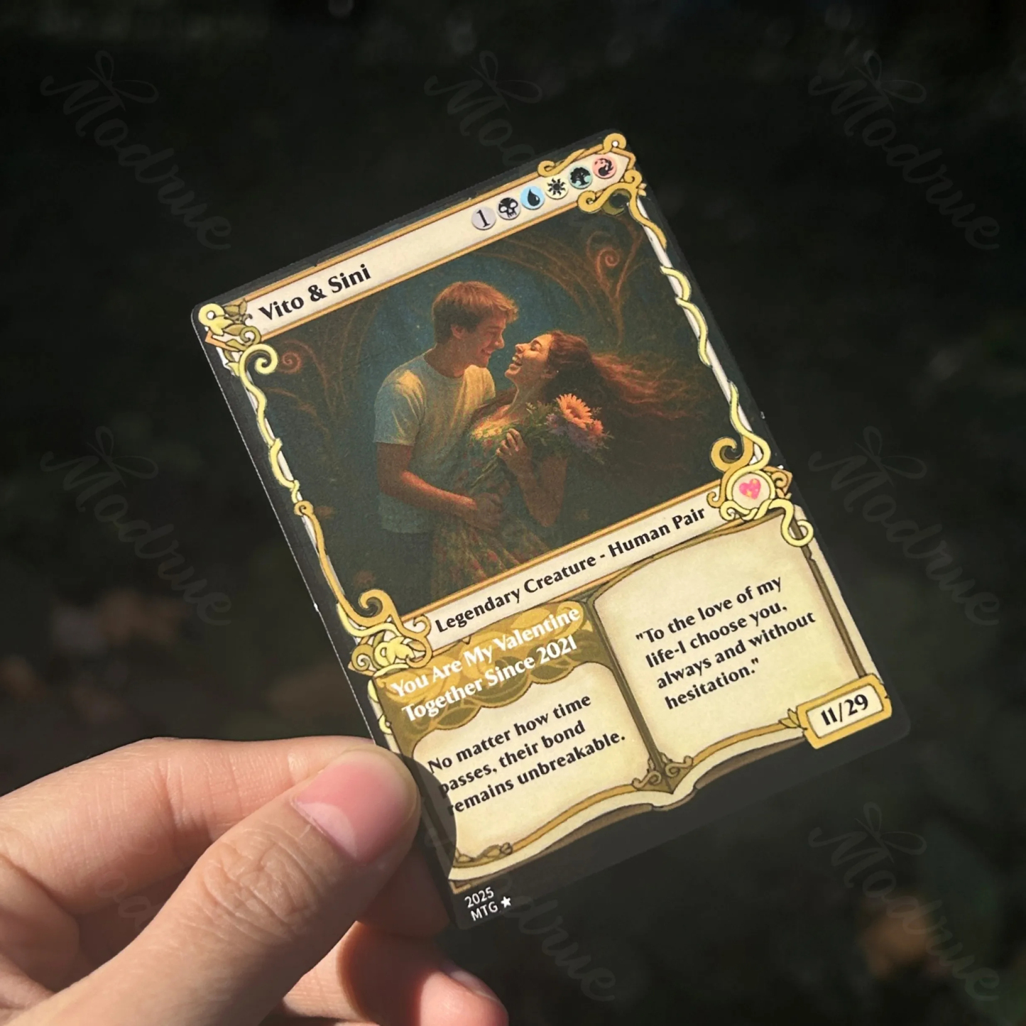 Custom Magic Card Fantasy Game Anime Card Valentine's Day Gift for Couple - MademineAU