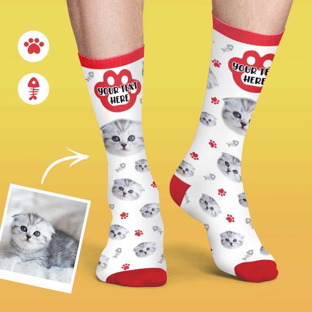 Custom Face Socks Colorful Candy Series Soft And Comfortable Cat Socks - MadeMineAU