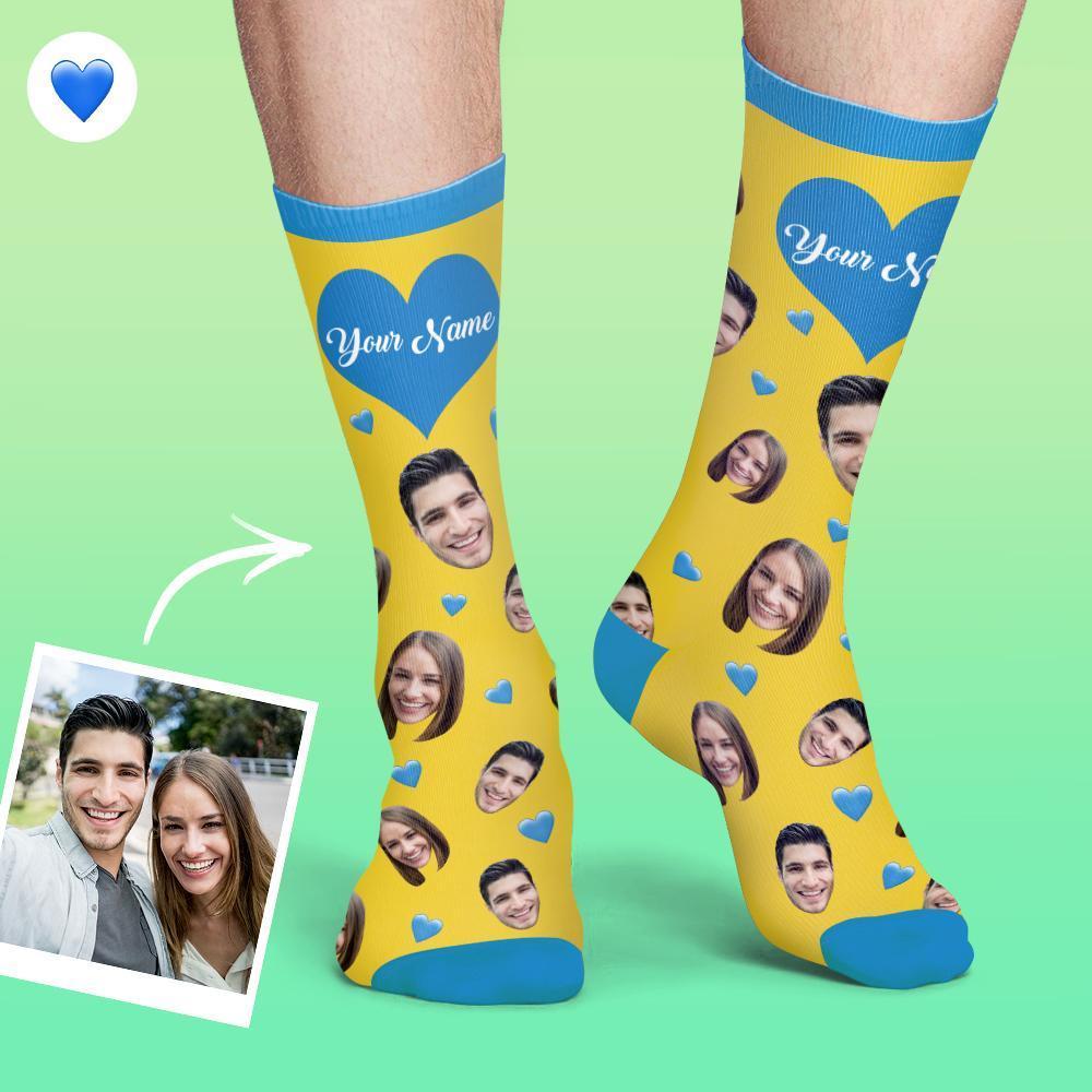 Custom Face Socks Colorful Candy Series Soft And Comfortable Heart Socks - MadeMineAU