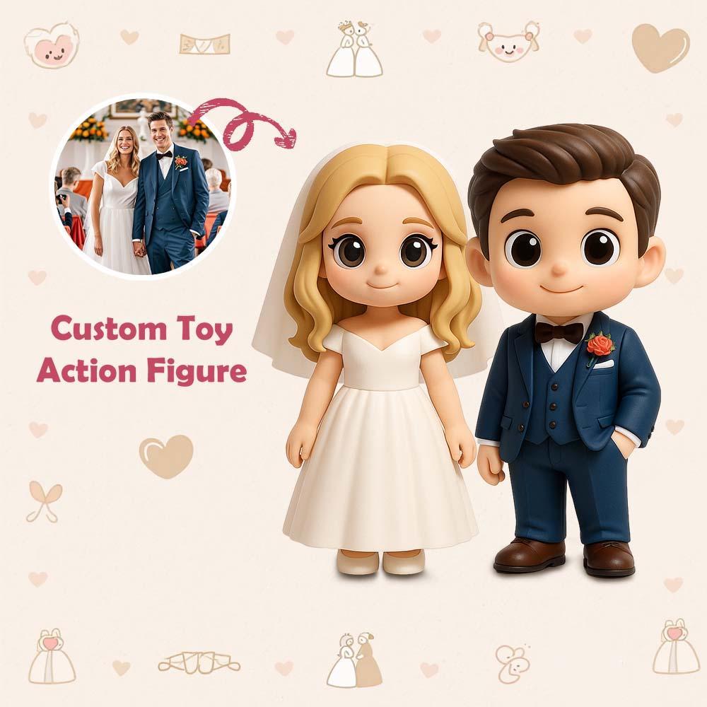 Personalized 3D Action Figure Turn Your Photo into a Unique Wedding Gifts - MyCustomBrickFigures