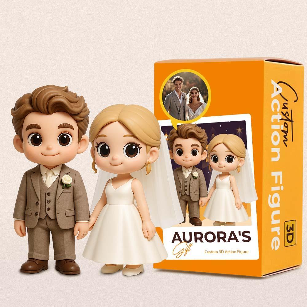Custom Toy Figure 3D Mini Figures Personalization Toy Figure to Him/Her Custom Action Figure Wedding Gifts - MyCustomBrickFigures